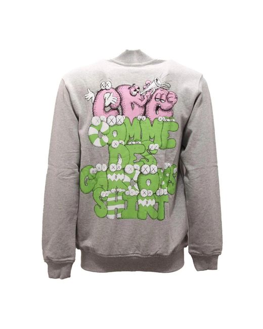 Comme des Garçons Hoodies & Sweatvesten ,Grijs ,Katoen Kleurrijk Retro Print Sweatshirt Met Rits in het Gray voor heren