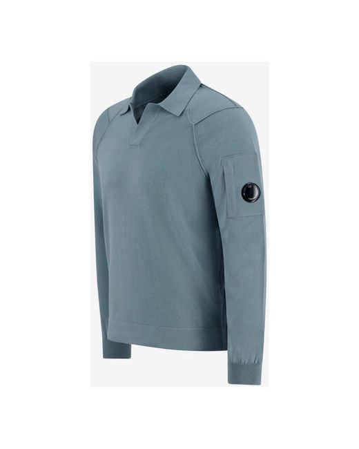 C P Company Blue V-Neck Knitwear for men