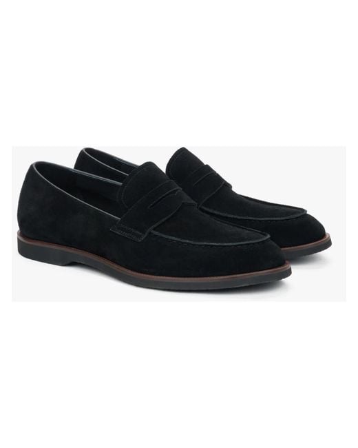 ESTRO Black Loafers for men