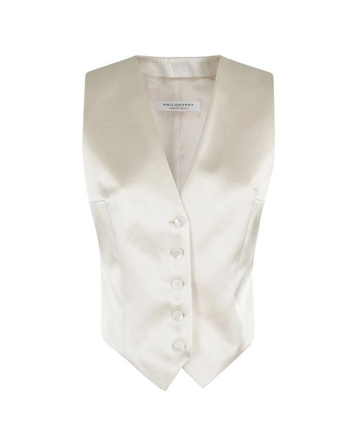 Philosophy Di Lorenzo Serafini Stijlvol Gilet Vest in het White