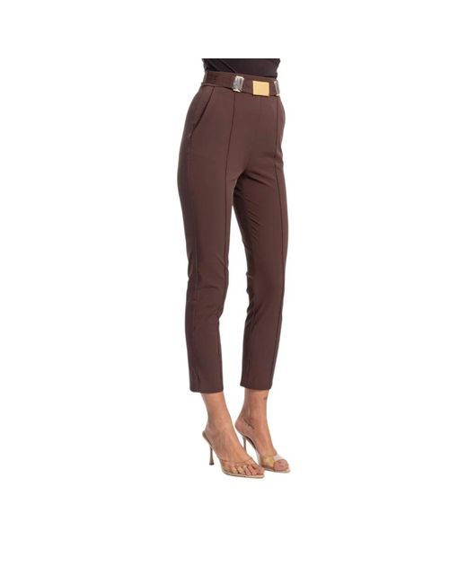 Elisabetta Franchi Brown Cropped Trousers