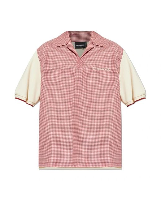 DSquared² Polo Van Gecombineerde Materialen in het Pink voor heren