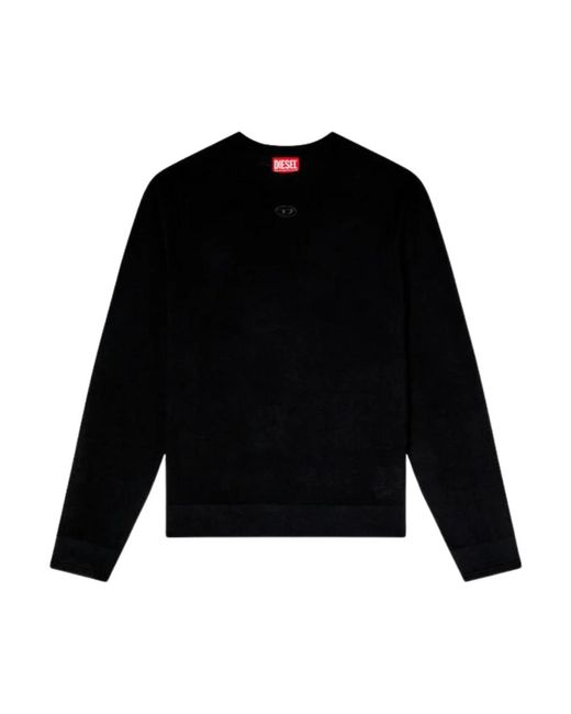DIESEL Black Round-Neck Knitwear for men