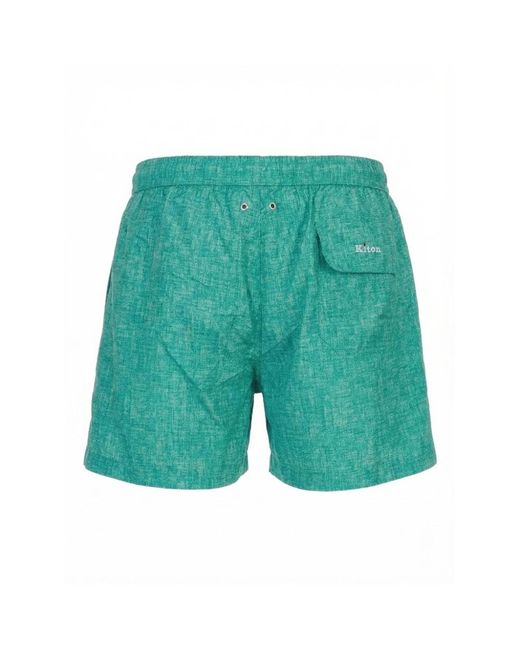 Kiton Badmode ,Groen ,Polyester Drawstring Zwemshorts in het Green voor heren