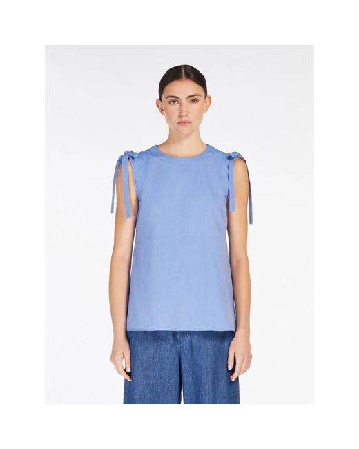 Max Mara Blue Sleeveless Tops