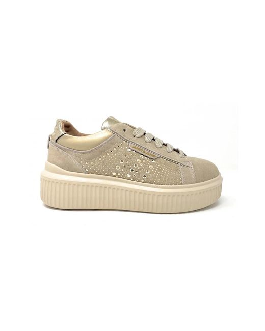 Janet & Janet Natural Nieten Wildleder Sneakers Frost