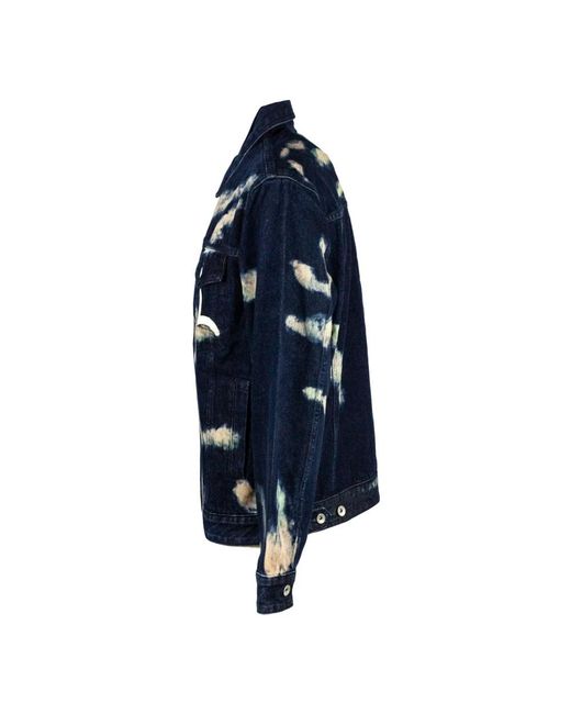 Evisu Tie-Dye Printed Seagull Denim Jacket in het Blue voor heren