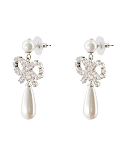 Self-Portrait White Earrings