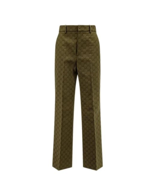 Gucci Green Straight Trousers