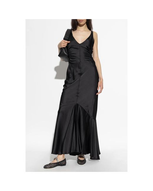 Sportmax Kleedjes ,Zwart ,Leer Jurk Katia in het Black
