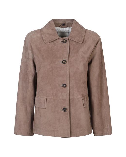 Max Mara Brown Leather Jackets