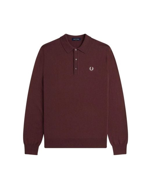 Round-Neck Knitwear Fred Perry de hombre de color Purple
