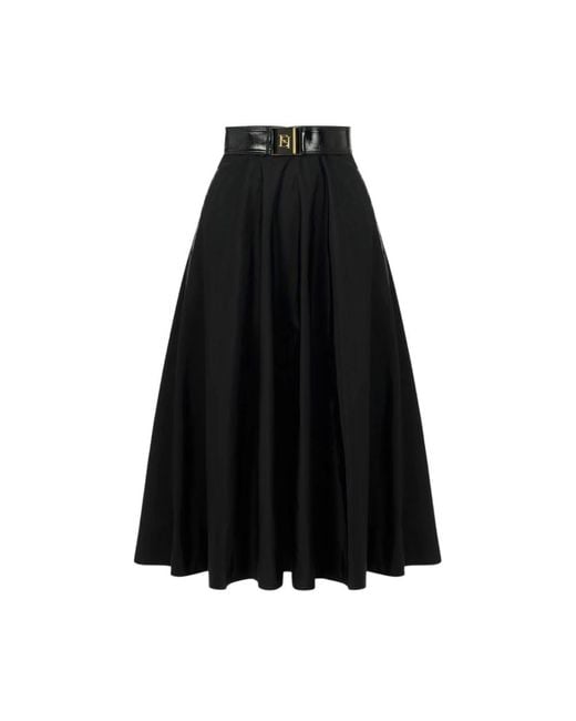 Midi Skirts Elisabetta Franchi de color Black