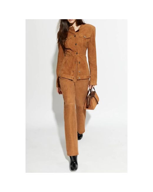 Haikure Brown Leather Trousers