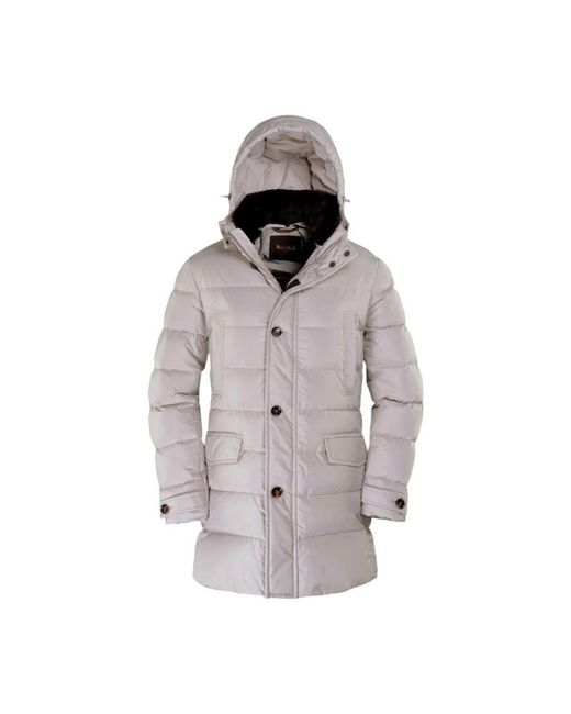 Moorer Gesteppte Gänsedaunenjacke Mit Pelzbesatz in Gray für Herren