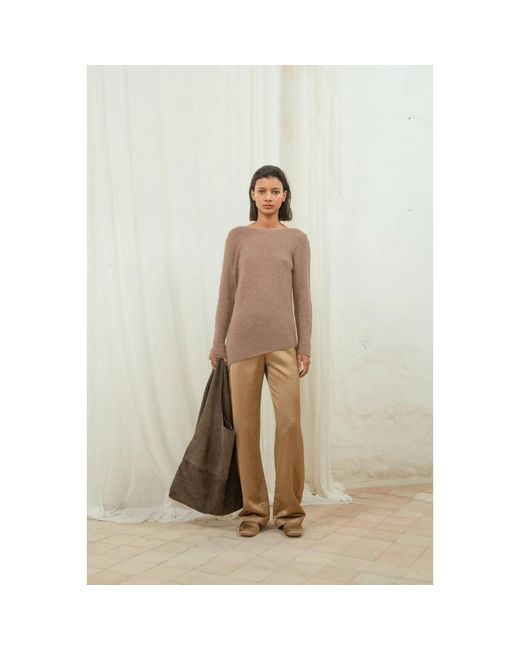 Cortana Brown Round-Neck Knitwear