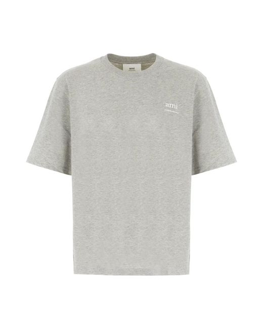 AMI Lässiges baumwoll t-shirt in Gray für Herren