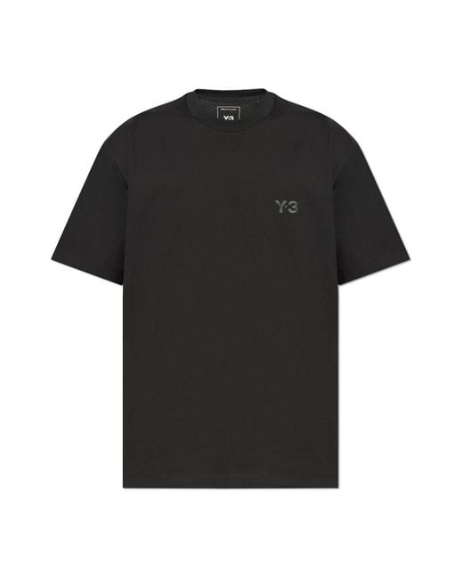 Y-3 Tops ,Zwart ,Katoen T-Shirt Met Gedrukt Logo in het Black voor heren