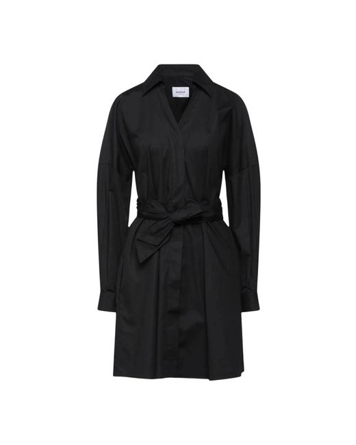 Dondup Kleedjes ,Zwart ,Katoen Elegante Overhemdjurk Ambito Ss 25 in het Black