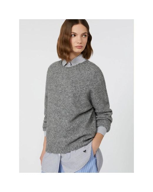 Max Mara Gray Round-Neck Knitwear