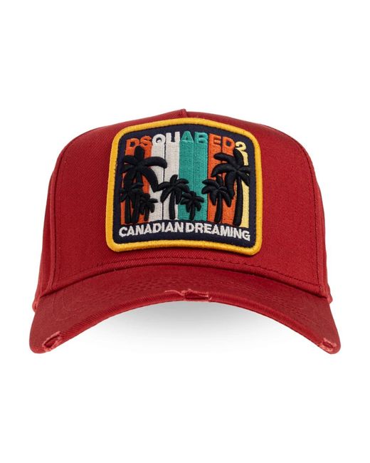 DSquared² Accessoires ,Rood ,Katoen Baseball Cap in het Red voor heren