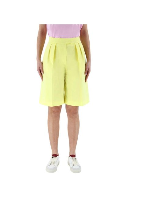MSGM Yellow Long Shorts