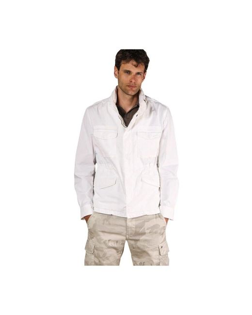 Mason's Leichte Stretch-Feldjacke Aus Pima-Baumwolle in White für Herren