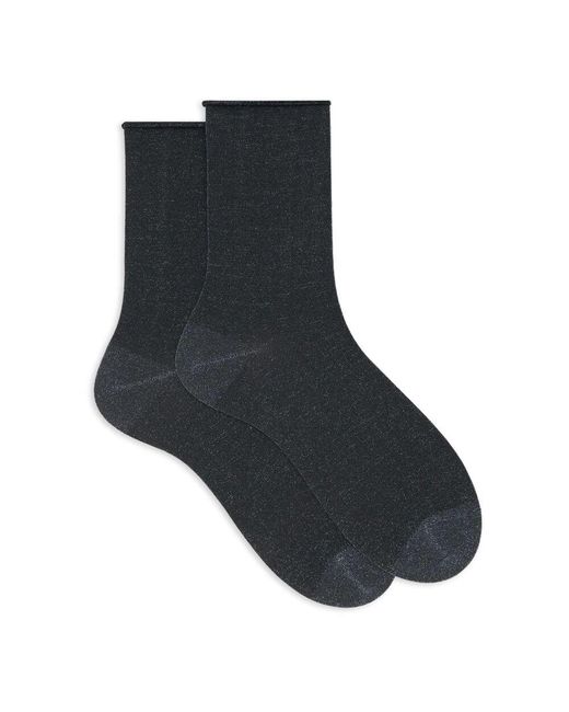 Gallo Black Graue lurex kurzsocken
