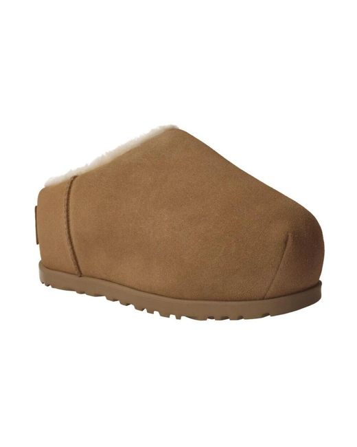 Ugg Brown Kamel Slide Clogs Mit Gepolsterter Schaumstoff