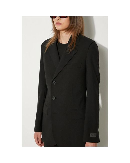 KENZO Virgin Wool Getailleerde Blazer in het Black