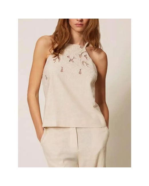 Twinset Natural Sleeveless Tops
