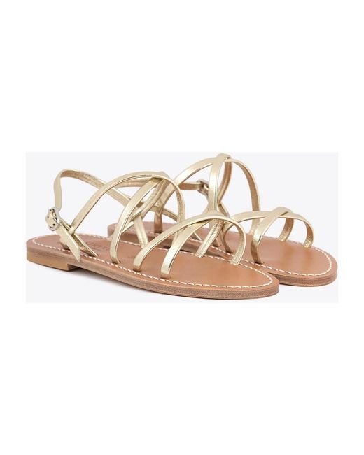 K. Jacques Natural Flat Sandals