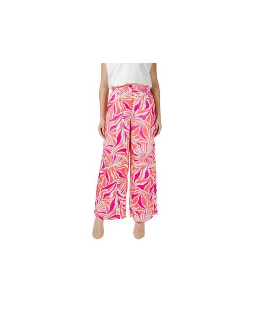 ONLY Broeken ,Veelkleurig ,Polyester Stijlvolle Polyester Broek in het Pink