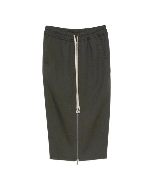 Rick Owens Groene Wol Pillar Rok Italië Gemaakt in het Green