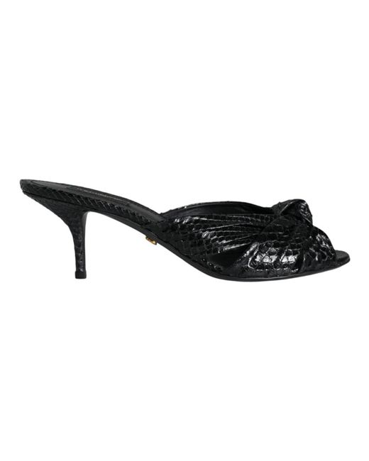 Dolce & Gabbana Black Heeled Mules