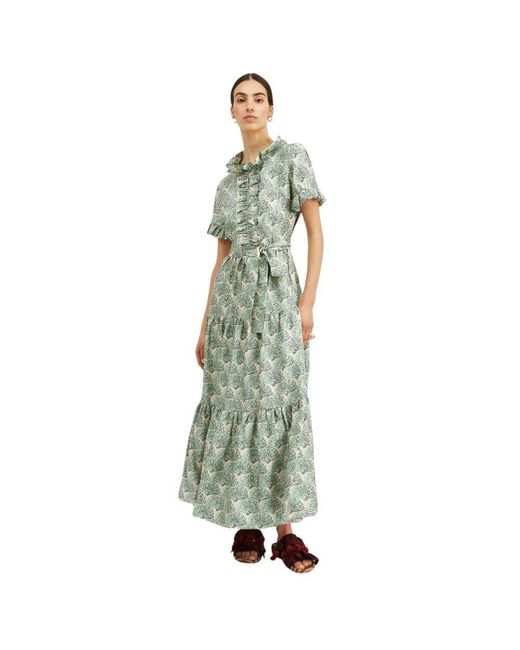 LaDoubleJ Green Elegantes seidenkleid mit stufen,langes und sy midi kleid,vetrata grande maxikleid