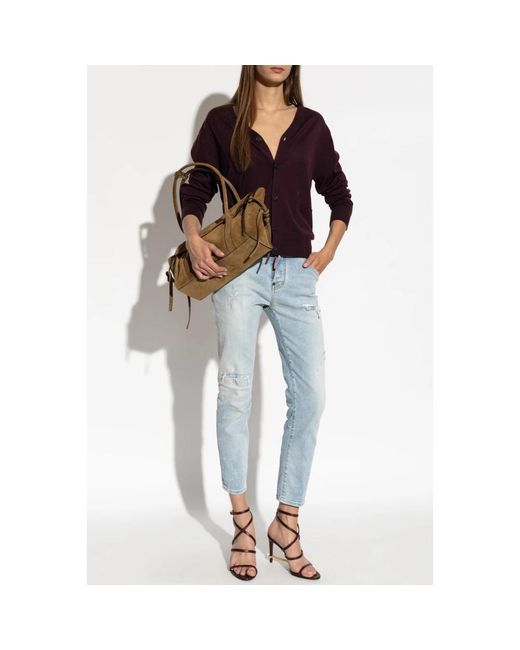 DSquared² Wol Cardigan Met Zakken in het Purple