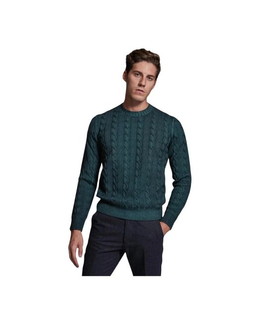 Altea Blue Round-Neck Knitwear for men