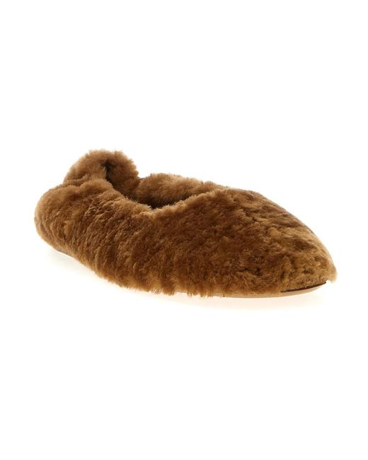Dries Van Noten Brown Ballerinas Mit Fell