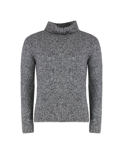 Moorer Truien & Vesten ,Grijs ,Wol Heather Wol Kasjmier Coltrui Trui in het Gray voor heren