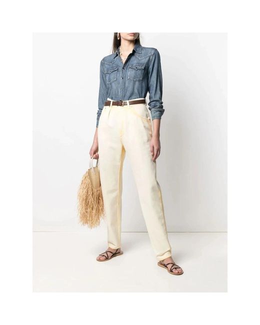 Alberta Ferretti Natural Straight Fit Jeans