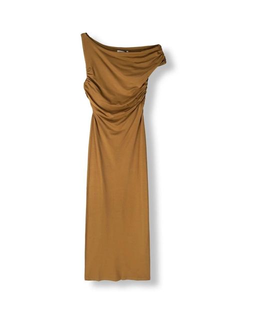 EDITED Kleedjes ,Groen ,Khaki Midi Jurk Voor Herfst/Winter in het Green