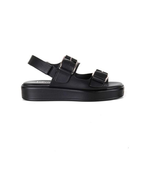 Loriblu Black Flat Sandals