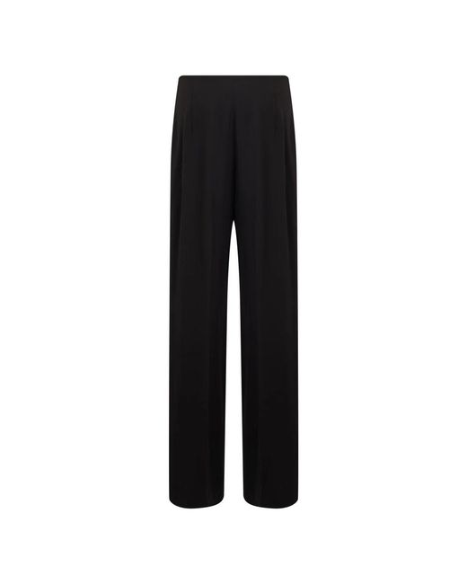 Alberta Ferretti Black Straight Trousers