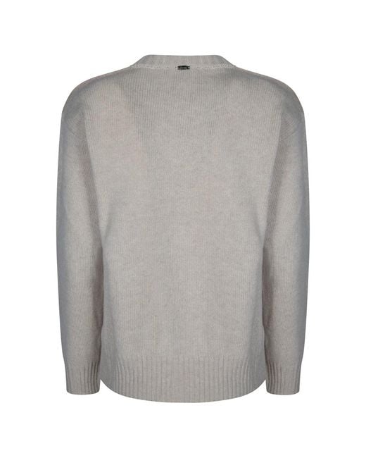 Herno Gray Round-Neck Knitwear