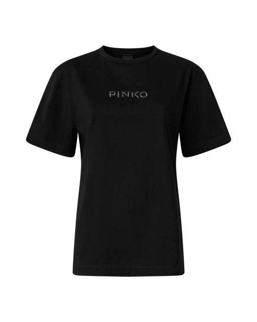 Pinko Tops ,Zwart ,Katoen Strepitoso T-Shirt in het Black