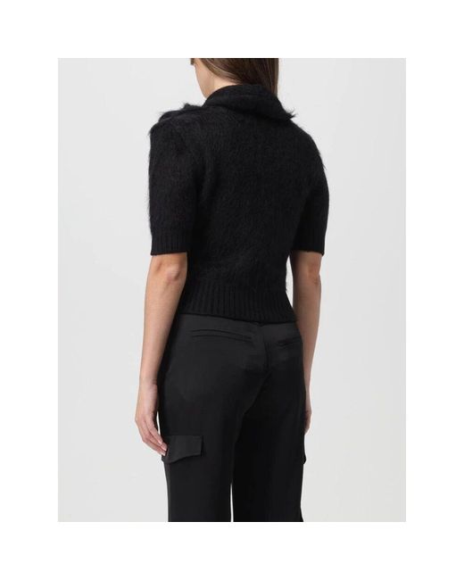 Balmain Black Mohair-Strickjacke Mit Kristallknöpfen