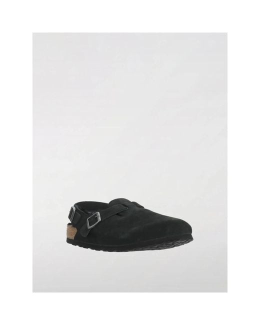 Birkenstock Black Shearling Clog Mit Schnalle