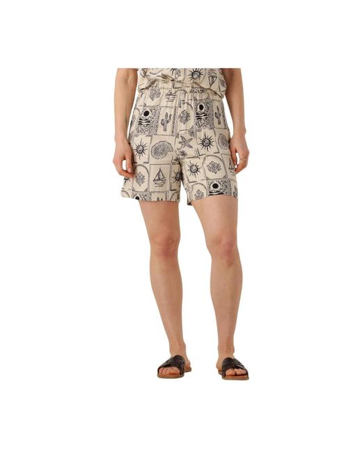 Object Korte Broeken High Waist Shorts Voor De Zomer in het Natural