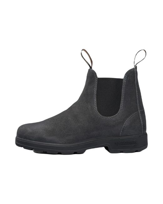 Blundstone Gefütterte chelsea boots aus rustikalem schwarzem leder in Black für Herren